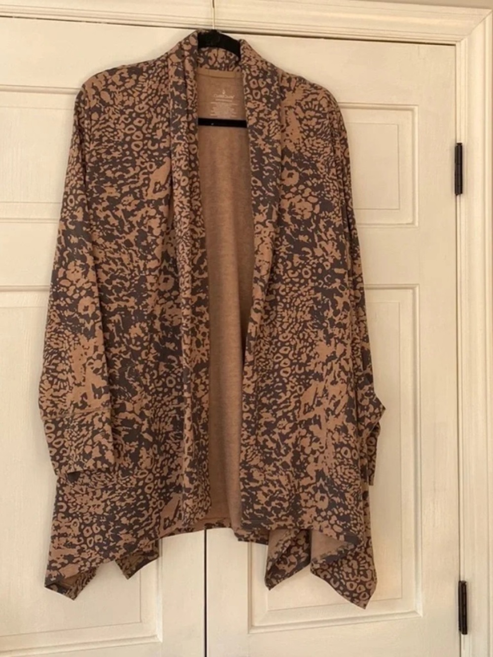 Cuddl Duds‎ Lagenlook Animal Print Cardigan Size XL Casual Comfy Leopard Cheetah